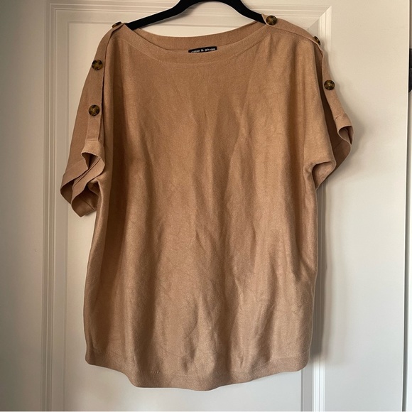 cable & gauge knit top with buttons size L - Picture 1 of 5